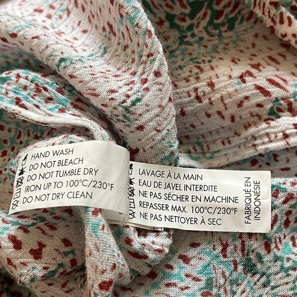 Poupette St. Barth Viscose Puff Sleeve V-neck Pull Over Blouse Sz. Small - Picture 13 of 14